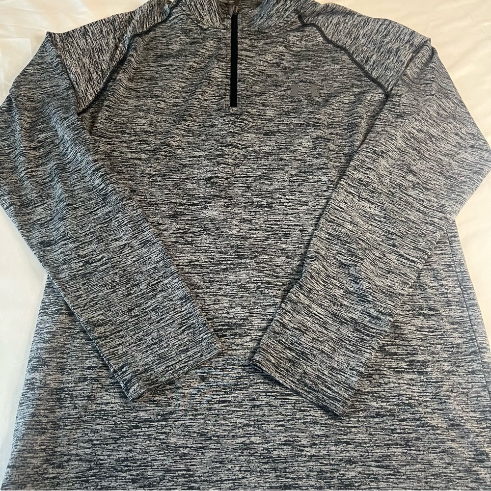 Under Armour Gray Space Dye Quarter Zip Pullover Size Small Performance Athletic